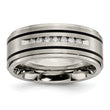 Chisel Titanium Brushed Polished and Enameled 1/4 Carat Diamond 9mm Band