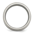 Chisel Titanium Brushed Polished and Enameled 1/2 Carat Diamond 9mm Band