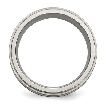 Chisel Titanium Brushed Polished and Enameled 1/2 Carat Diamond 9mm Band