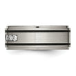 Chisel Titanium Brushed Polished and Enameled 1/2 Carat Diamond 9mm Band