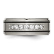 Chisel Titanium Brushed Polished and Enameled 1/2 Carat Diamond 9mm Band - Birthstone Company