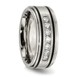 Chisel Titanium Brushed Polished and Enameled 1/2 Carat Diamond 9mm Band - Birthstone Company