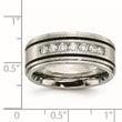 Chisel Titanium Brushed Polished and Enameled 1/2 Carat Diamond 9mm Band - Birthstone Company