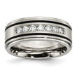 Chisel Titanium Brushed Polished and Enameled 1/2 Carat Diamond 9mm Band