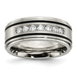 Chisel Titanium Brushed Polished and Enameled 1/2 Carat Diamond 9mm Band - Birthstone Company