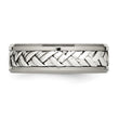 Diamond Inlay Wedding Band in Titanium & Sterling Silver, 7mm - Birthstone Company
