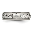 Diamond Inlay Wedding Band in Titanium & Sterling Silver, 7mm - Birthstone Company