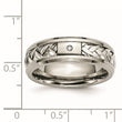 Diamond Inlay Wedding Band in Titanium & Sterling Silver, 7mm - Birthstone Company