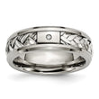 Diamond Inlay Wedding Band in Titanium & Sterling Silver, 7mm - Birthstone Company