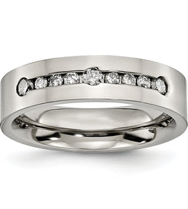 Diamond Wedding Band in Titanium, 6mm (1/2 ct. tw.)