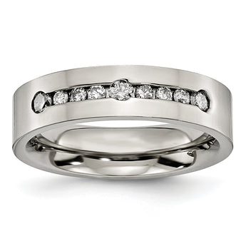Diamond Wedding Band in Titanium, 6mm (1/2 ct. tw.)
