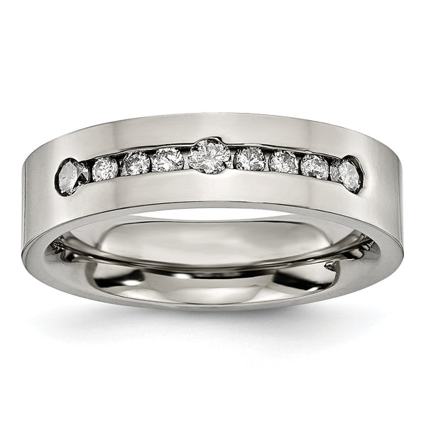 Diamond Wedding Band in Titanium, 6mm (1/2 ct. tw.)
