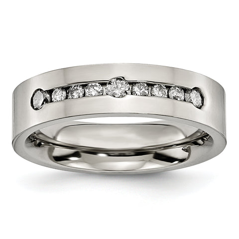 Diamond Wedding Band in Titanium, 6mm (1/2 ct. tw.)