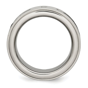 Titanium Unisex Wedding Band with Black IP-Plating and Diamond
