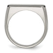 Titanium Grey Ti Brushed/Polished Blue Annodized Stripe Ring - Birthstone Company