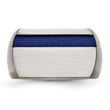 Titanium Grey Ti Brushed/Polished Blue Annodized Stripe Ring - Birthstone Company