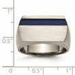 Titanium Grey Ti Brushed/Polished Blue Annodized Stripe Ring - Birthstone Company