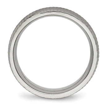 Titanium Polished Textured Ring - Birthstone Company