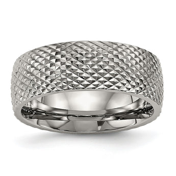 Titanium Polished Textured Ring - Birthstone Company