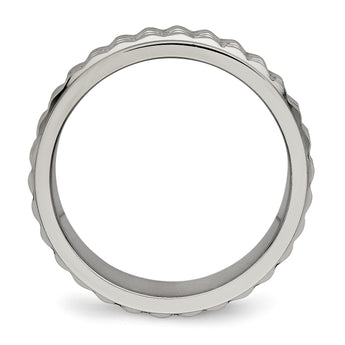 Titanium Polished Studded Ring - Birthstone Company