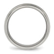 Titanium Brushed and Polished Ridged Edge Ring - Birthstone Company