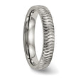 Titanium Polished Textured Ring - Birthstone Company
