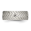 Titanium Polished Diamond Cut Ring - Birthstone Company