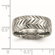 Titanium Polished Diamond Cut Ring - Birthstone Company