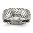 Titanium Polished Diamond Cut Ring - Birthstone Company