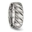 Titanium Polished Diamond Cut Ring - Birthstone Company