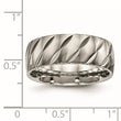 Titanium Polished Diamond Cut Ring - Birthstone Company