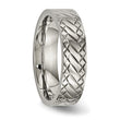 Titanium Polished Textured Ring - Birthstone Company