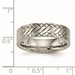 Titanium Polished Textured Ring - Birthstone Company