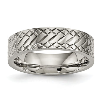 Titanium Polished Textured Ring - Birthstone Company