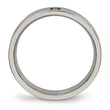 Titanium Polished Flat Comfort Back CZ Ring - Birthstone Company
