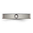 Titanium Polished Flat Comfort Back CZ Ring - Birthstone Company