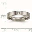 Titanium Polished Flat Comfort Back CZ Ring - Birthstone Company