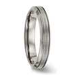 Titanium Polished Grooved Comfort Back Ring - Birthstone Company