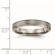 Titanium Polished Grooved Comfort Back Ring - Birthstone Company
