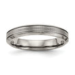 Titanium Polished Grooved Comfort Back Ring - Birthstone Company