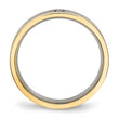 Titanium Polished Yellow IP Grooved Comfort Back CZ Ring - Birthstone Company