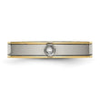 Titanium Polished Yellow IP Grooved Comfort Back CZ Ring - Birthstone Company