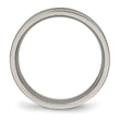 Titanium Polished Grooved Comfort Back Ring - Birthstone Company