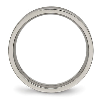 Titanium Polished Grooved Comfort Back Ring - Birthstone Company