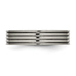 Titanium Polished Grooved Comfort Back Ring - Birthstone Company