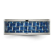 Titanium Polished w/ Blue Carbon Fiber Inlay Band - Birthstone Company