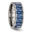 Titanium Polished w/ Blue Carbon Fiber Inlay Band - Birthstone Company