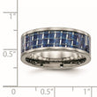 Titanium Polished w/ Blue Carbon Fiber Inlay Band - Birthstone Company