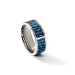 Titanium Polished w/ Blue Carbon Fiber Inlay Band - Birthstone Company
