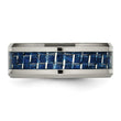 Titanium Polished w/ Blue Carbon Fiber Inlay Band - Birthstone Company